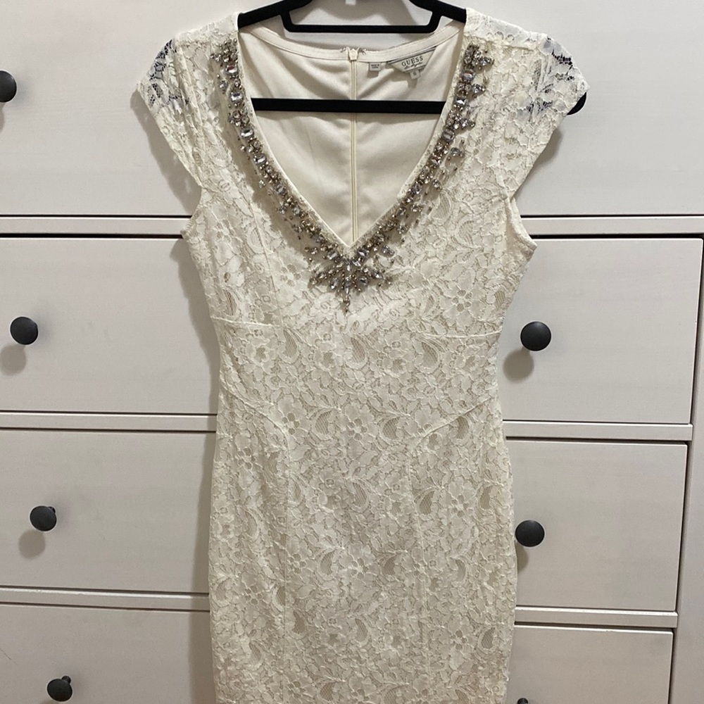 GUESS white mini dress